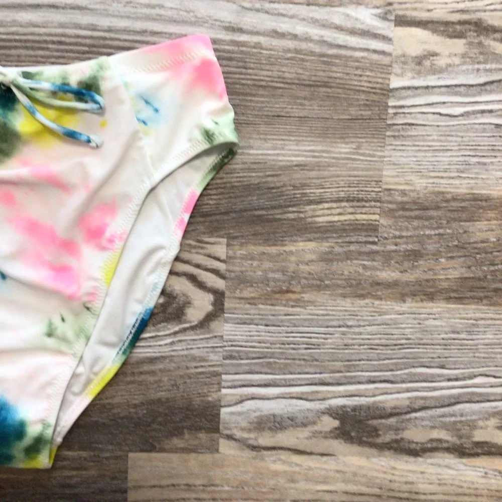 Old Navy The Tie Up French Multi Tie Dye Bikini Bottom Small NWT